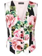 Dolce & Gabbana Rose Print Waistcoat - Multicolour