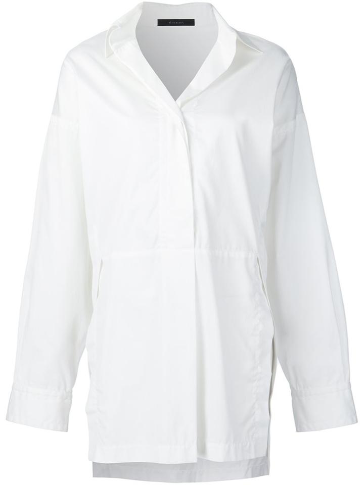 Victor Alfaro Side Slit Shirt, Women's, Size: 6, White, Cotton