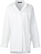 Victor Alfaro Side Slit Shirt, Women's, Size: 6, White, Cotton
