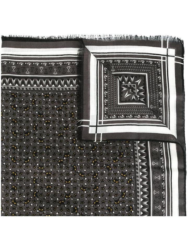 Fendi Bag Bugs Cat Scarf, Men's, Grey, Silk/cashmere/wool