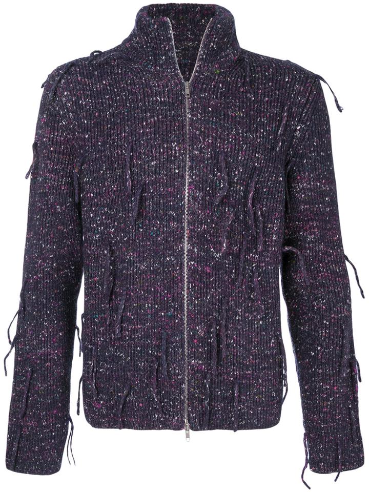 Maison Margiela Speckled Zip-up Cardigan - Pink & Purple