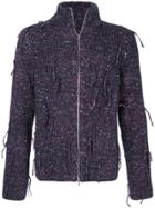 Maison Margiela Speckled Zip-up Cardigan - Pink & Purple