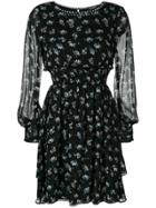 Twin-set Flower Print Dress - Black