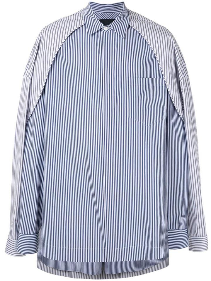 Juun.j Contrast Panel Layered Shirt - White