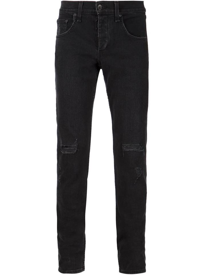 Rag & Bone Fit 1 Skinny Jeans, Men's, Size: 34, Black, Cotton/polyurethane