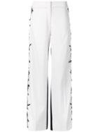 Oscar De La Renta Embroidered Side Seams Trousers - White
