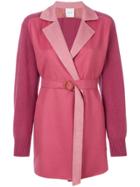 Agnona Fitted Belted Cardi-coat - Pink & Purple