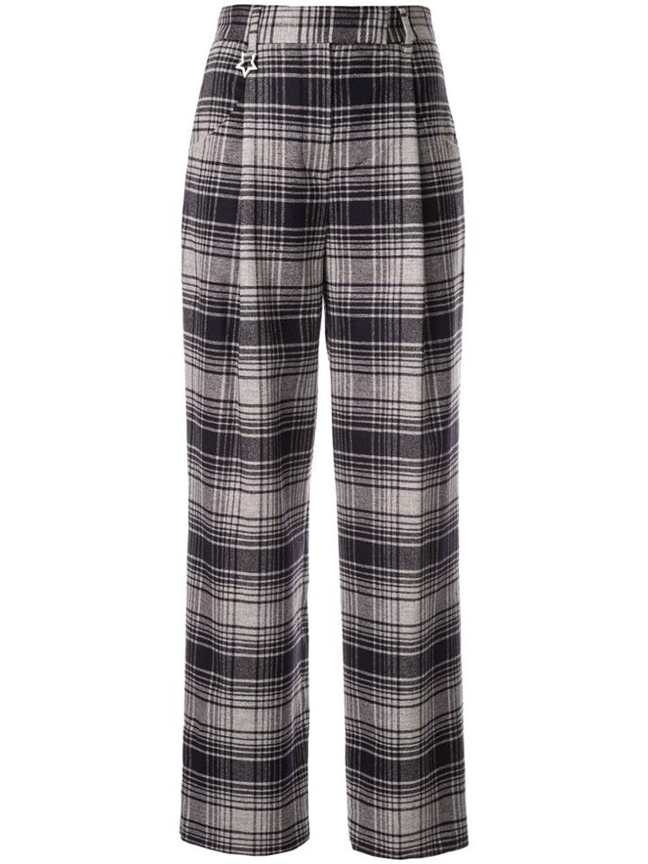 Lorena Antoniazzi Straight-leg Plaid Trousers - Black