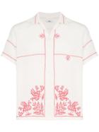 Bode Embroidered Bowling Shirt - White