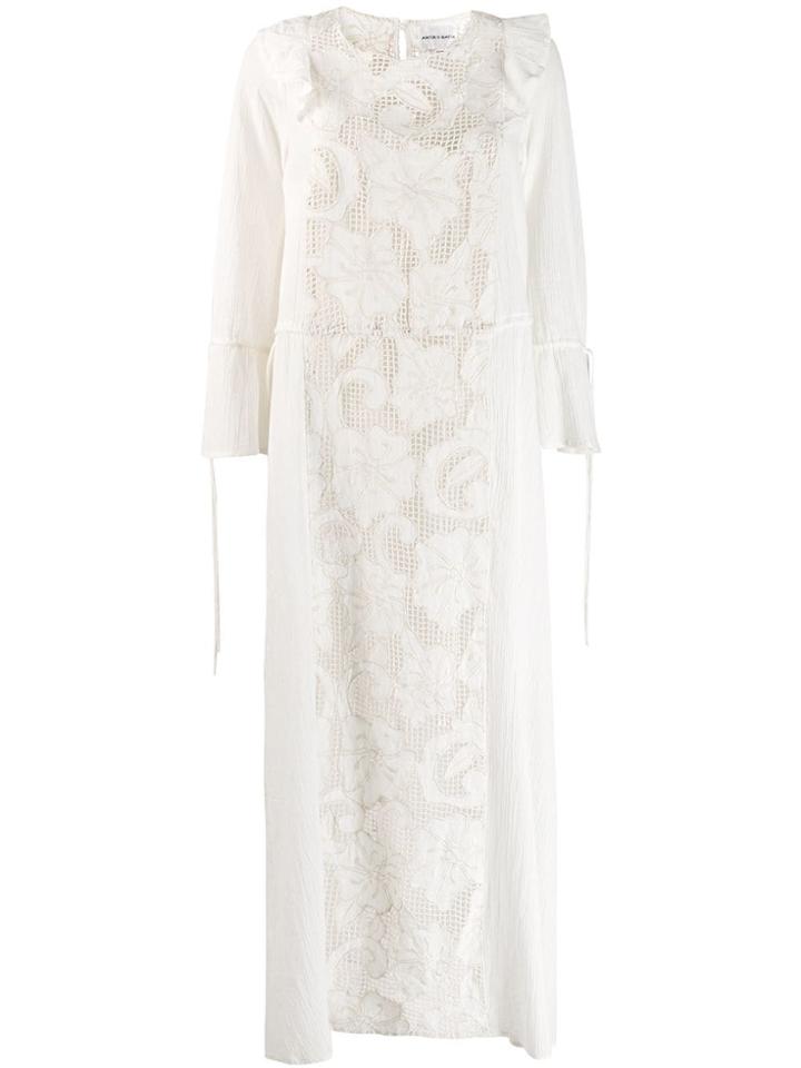 Antik Batik Embroidered Floral Panel Dress - White