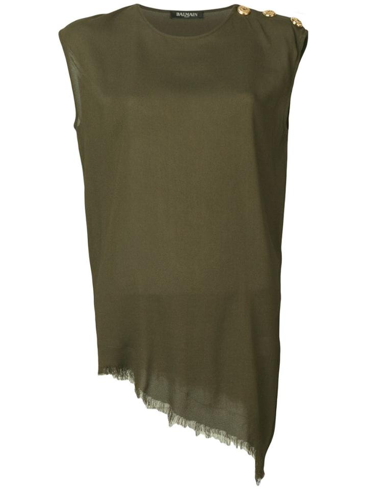 Balmain Sleeveless Blouse - Green