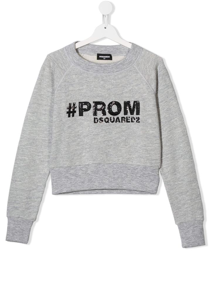 Dsquared2 Kids Teen Sequin Embellished Sweatshirt - Grey
