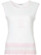 Chanel Vintage Interlocking Cc Sleeveless T-shirt - White