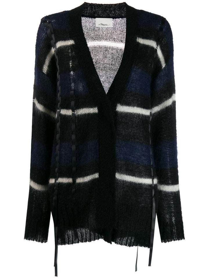 3.1 Phillip Lim Oversized Striped Cardigan - Black