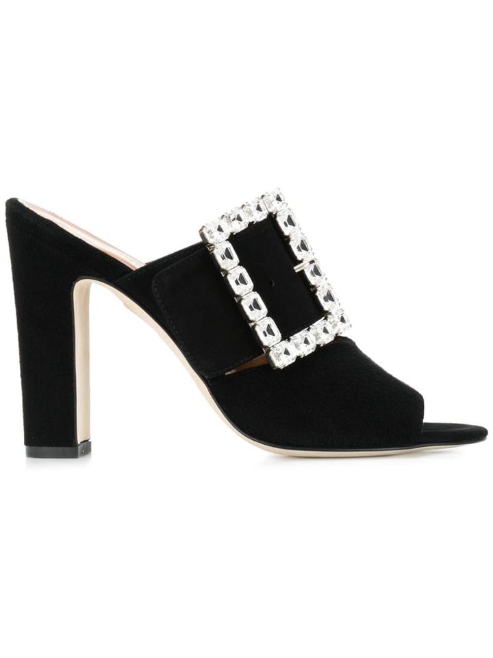 Paris Texas Crystal-embellished Mules - Black