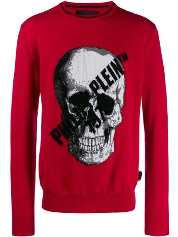 Philipp Plein Skull Print Pullover - Red