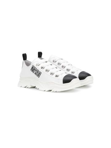 Nº21 Kids Toe Cap Sneakers - White