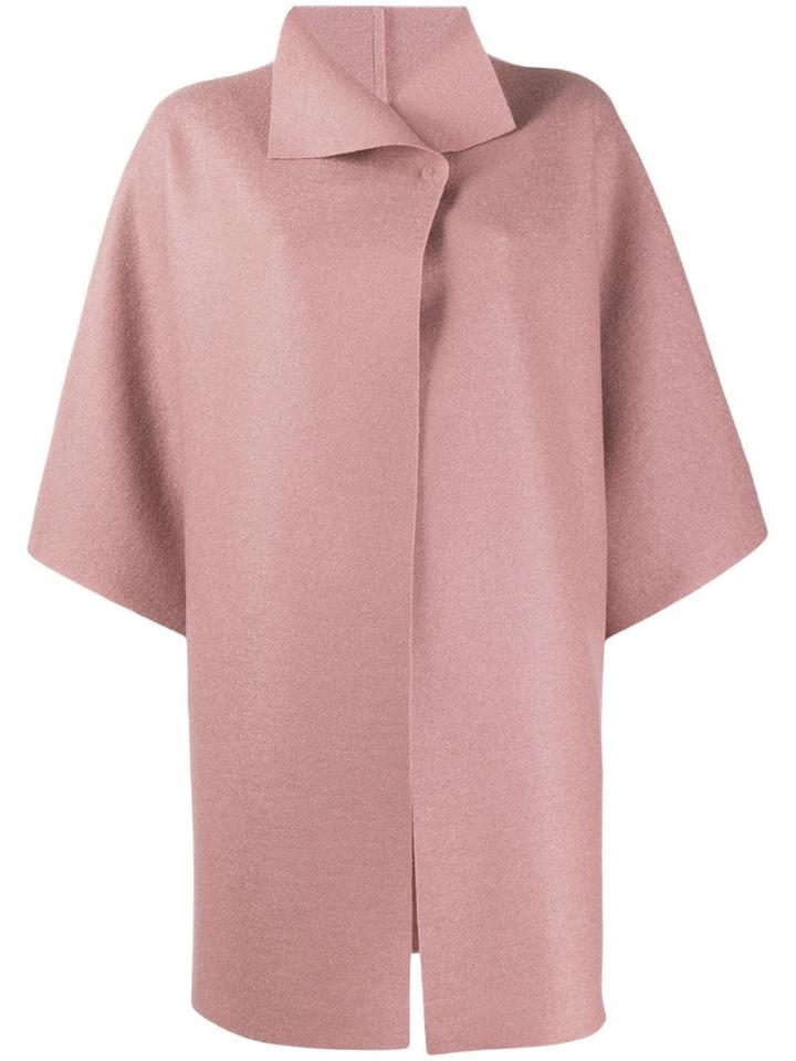 Harris Wharf London Cropped Sleeves Oversized Coat - Pink