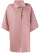 Harris Wharf London Cropped Sleeves Oversized Coat - Pink