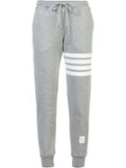 Thom Browne Striped Detail Sweatpants, Women's, Size: 46, Grey, Cotton