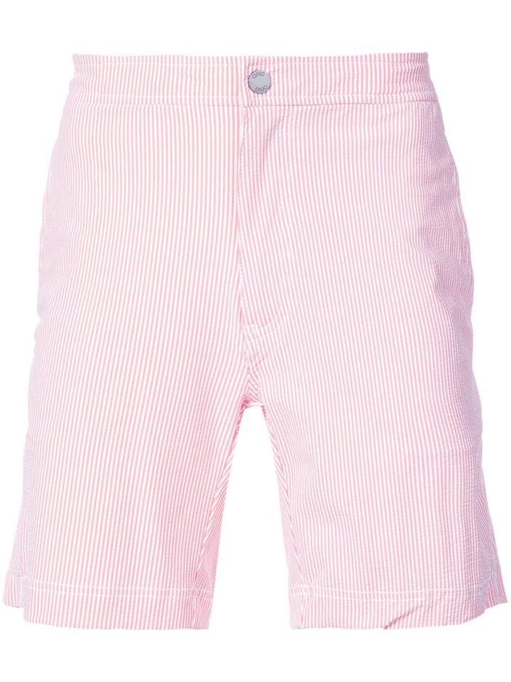 Onia Calder 7.5 Striped Swim Trunks - Pink & Purple