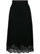 Ermanno Scervino Lace Trimmed Fitted Skirt - Black