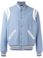 Saint Laurent Classic Teddy Jacket, Size: 48, Blue, Cotton/wool/polyamide/lamb Skin