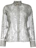 Versace Vintage Metallic Lace Shirt