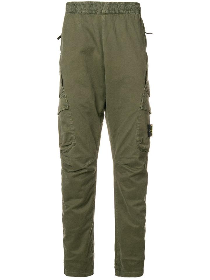 Stone Island Elasticated Waist Tapered Trousers - Green
