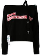 Maison Mihara Yasuhiro Suspender Off The Shoulder Sweatshirt - Black