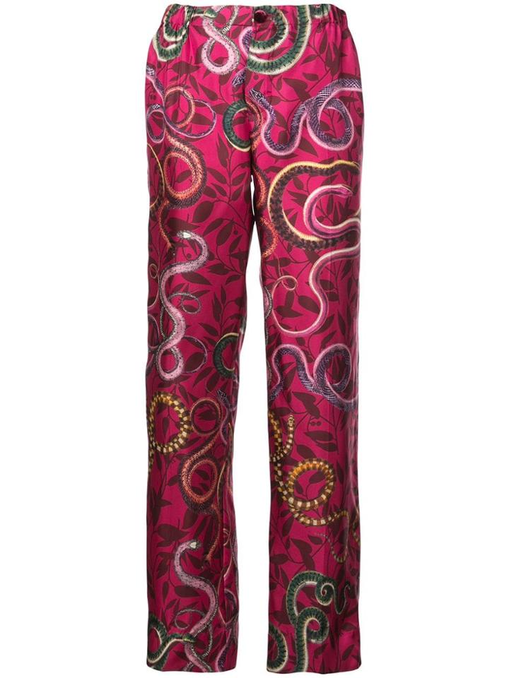 F.r.s For Restless Sleepers Snake Print Straight Trousers - Pink