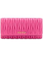 Miu Miu Textured Leather Wallet - Pink & Purple