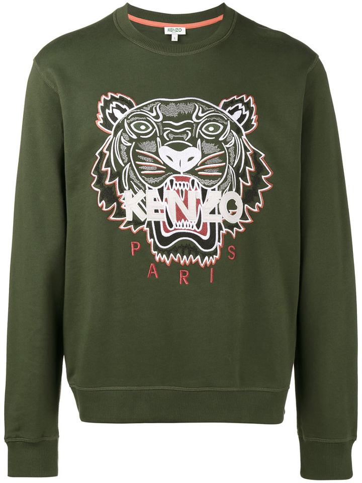 Kenzo - Tiger Head Sweatshirt - Men - Cotton - L, Green, Cotton