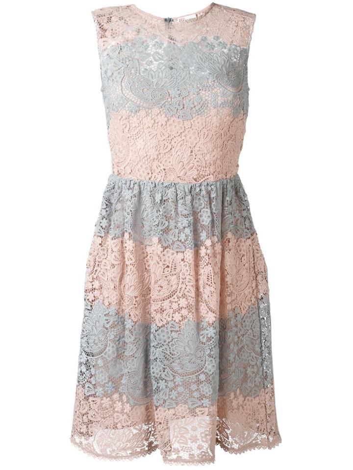 Red Valentino Floral Macramé Dress - Pink & Purple