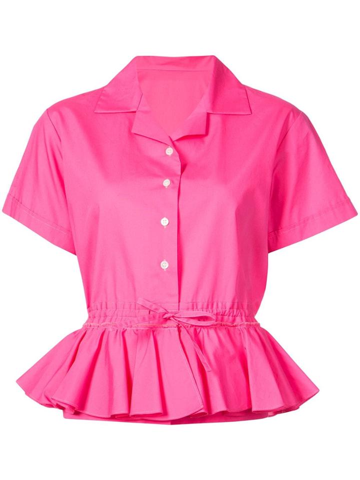 Tome Short-sleeve Flared Shirt - Pink