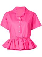 Tome Short-sleeve Flared Shirt - Pink