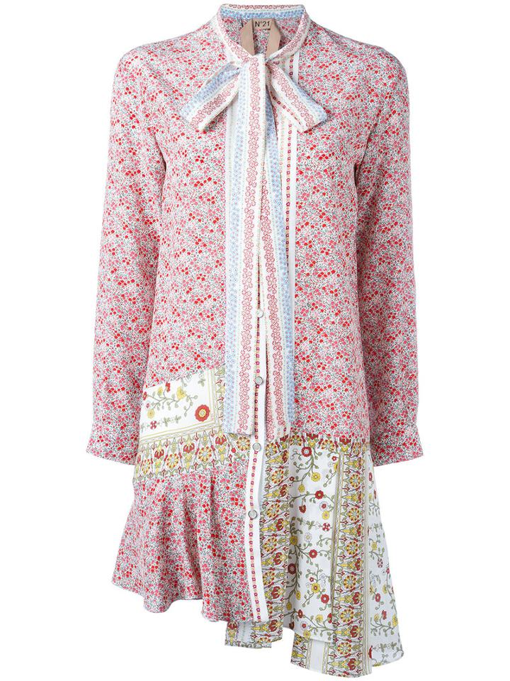 No21 Pussybow Pattern Blouse, Women's, Size: 42, Pink/purple, Silk