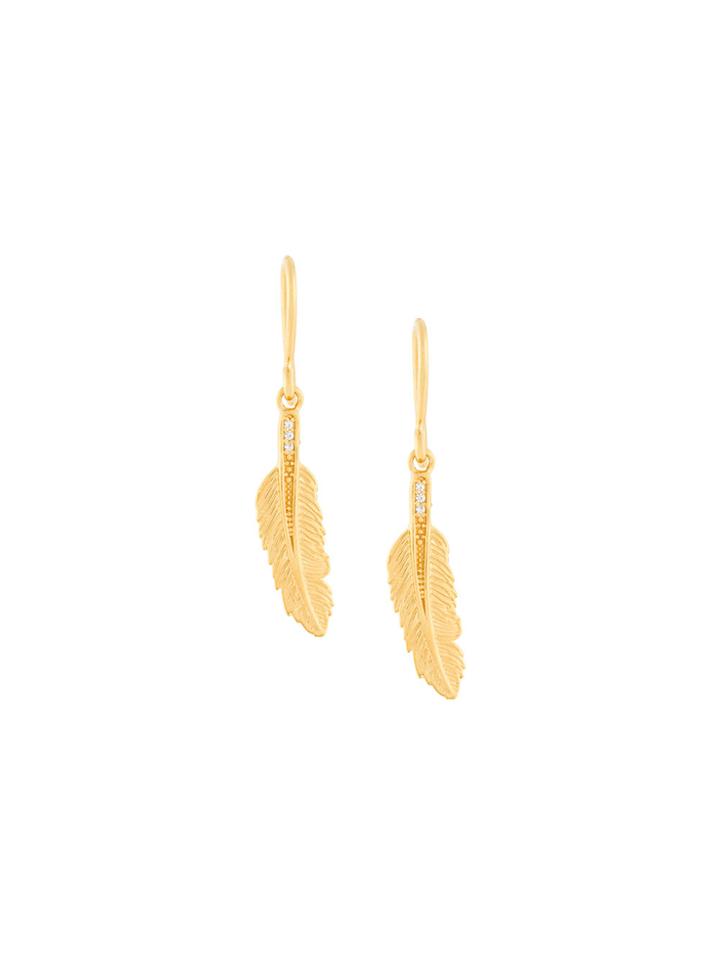 Astley Clarke 'feather Drop Biography' Earrings - Metallic