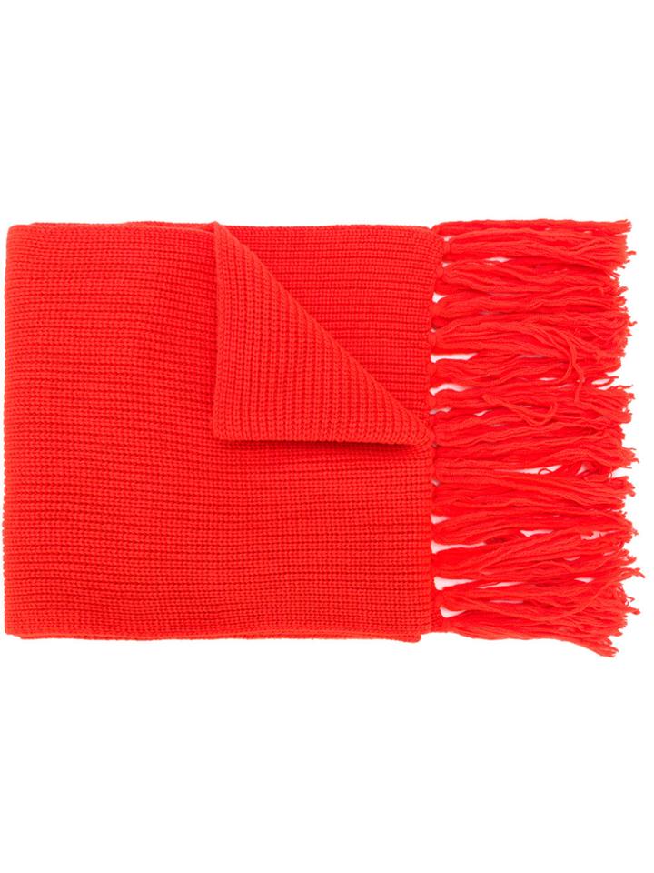 Ami Alexandre Mattiussi Fisherman's Rib Scarf - Red