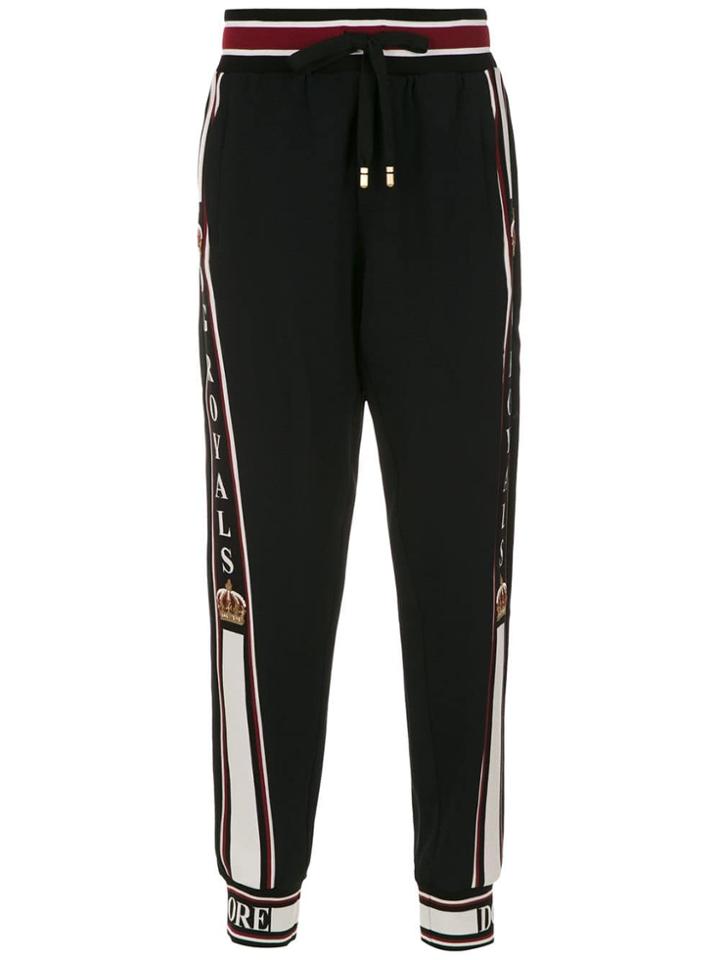Dolce & Gabbana Jogging Pants With Patches - Black