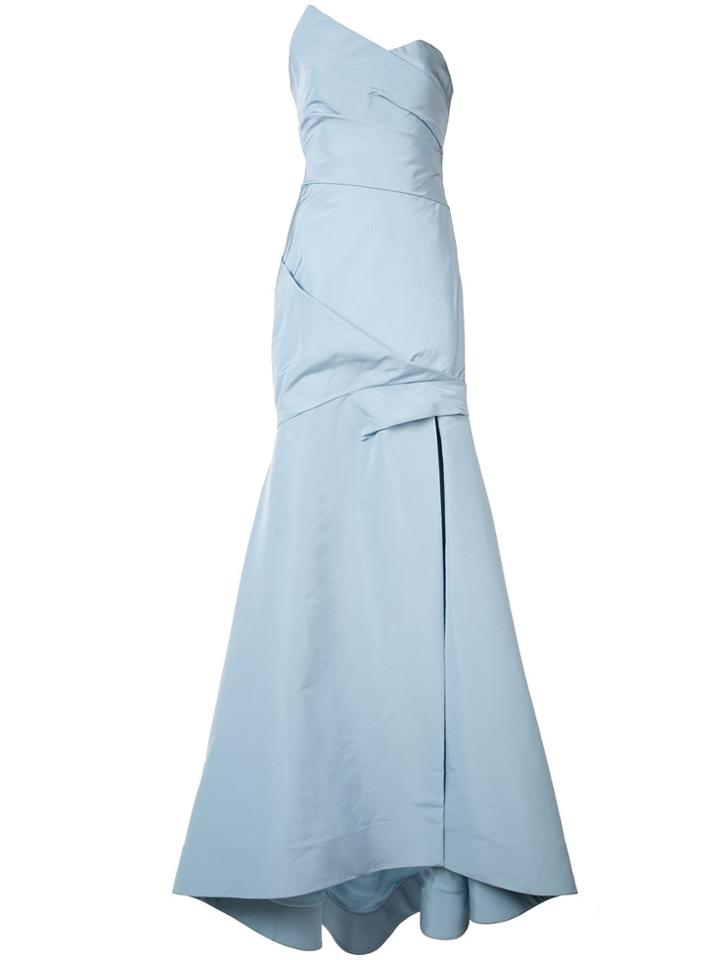 Monique Lhuillier Wrap Detail Gown - Blue