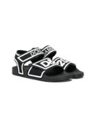 Dolce & Gabbana Kids Teen Logo Sandals - Black