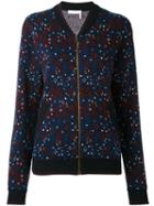 Chloé - Floral Bomber Jacket - Women - Cotton/polyamide/spandex/elastane - M, Blue, Cotton/polyamide/spandex/elastane