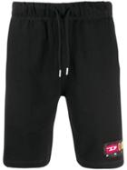Diesel Logo Patch Shorts - Black
