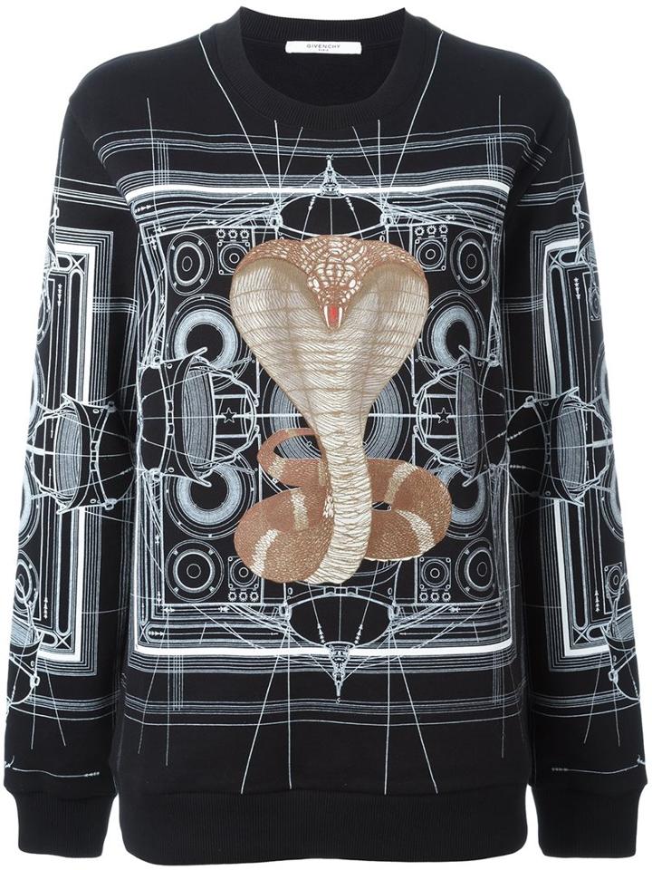 Givenchy Cobra Printed Sweatshirt, Men's, Size: Xs, Black, Cotton