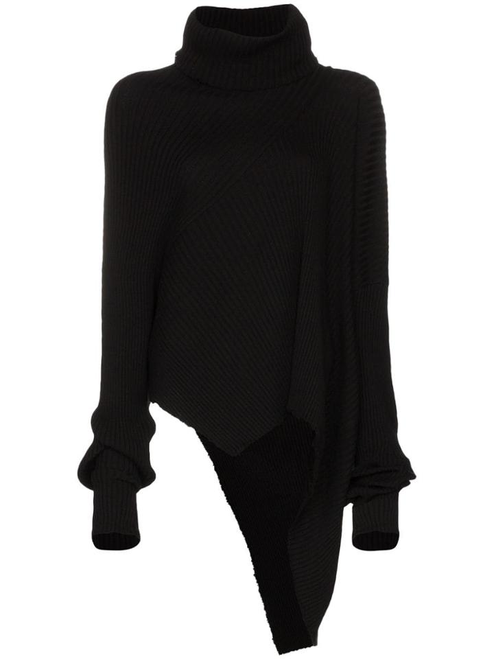 Marques'almeida Asymmetric Knitted Jumper - Black