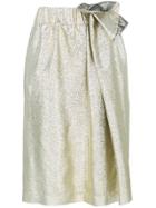 Marni Quilted Chevron Wrap Skirt - Green