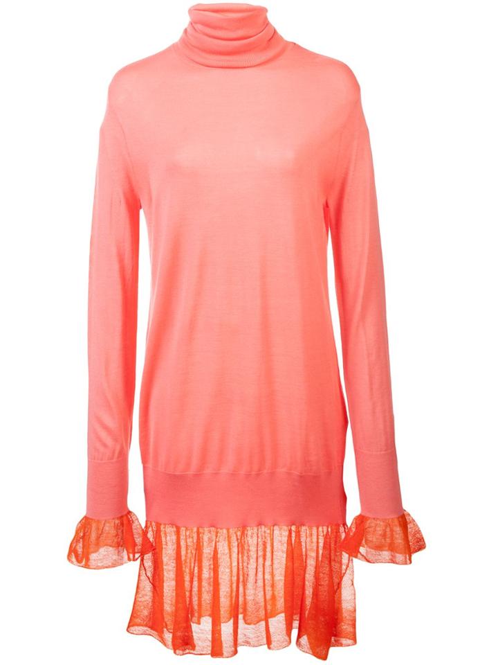 Sacai Turtleneck Knit Dress - Pink & Purple