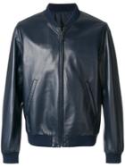 Prada Leather Bomber Jacket - Blue