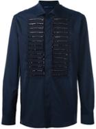 Etro Sequin Embellished Shirt, Men's, Size: Large, Blue, Silk/cotton/polyester